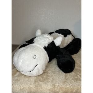 Dandee Plush Stuffed Cow Floppy Laying Out Large Black & White 25” or 30”